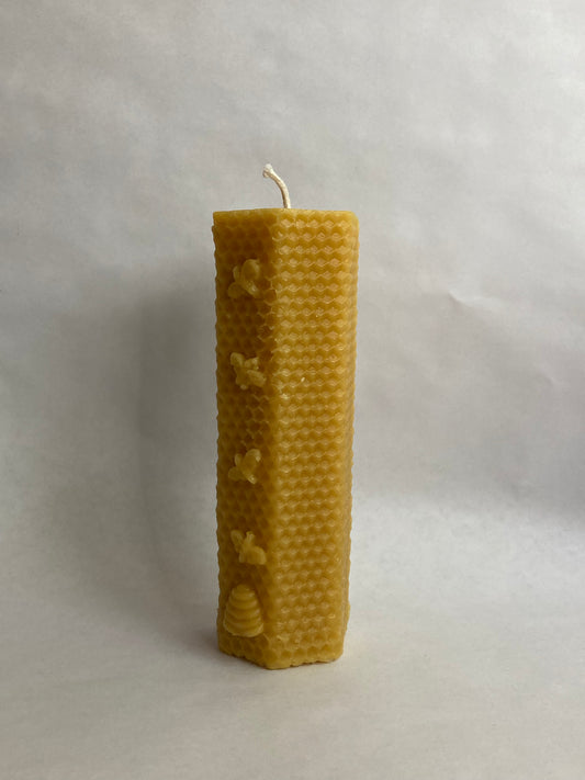100% Natural beeswax candle - Hexagon